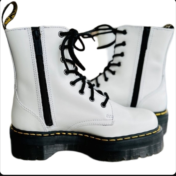 Dr. Martens Jadon BootsWhite Platform Chunky Combat Size 5 NEW - Picture 4 of 14
